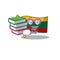 Cool and clever Student flag lithuania mascot cartoon with book