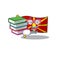 Cool and clever Student flag macedonia mascot cartoon with book