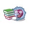 Cool and clever Student monocyte cell mascot cartoon with book