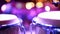 Cool close-up shot of two congas on stage during a performance