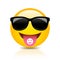 Cool clubber emoji vector cartoon