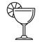Cool cocktail icon, outline style