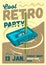 Cool Comic Retro Party Poster Template. Pencil Pass Through The