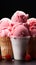 Cool confection a trio of strawberry ice cream scoops offers irresistible refreshment