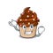 Cool confident Successful chocolate cupcake cartoon character style