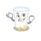 Cool confident Successful oats milk cartoon character style