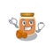 Cool confident Successful walnut butter cartoon character style