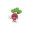 Cool and cool red radish character wearing black glasses