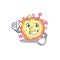 Cool coronaviridae virus cartoon design style making Thumbs up gesture