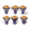 Cool cowboy actarius indigo cartoon character with a cute hat