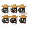 Cool cowboy black dice new cartoon character with a cute hat