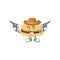 Cool cowboy cartoon design of brown alfajor holding guns