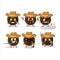 Cool cowboy chocolate biscuit cartoon character with a cute hat