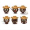 Cool cowboy chocolate candy wrap cartoon character with a cute hat