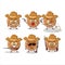 Cool cowboy gingerbread light blub cartoon character with a cute hat