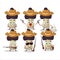 Cool cowboy gyromitra cartoon character with a cute hat