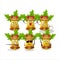 Cool cowboy jingle christmas bells cartoon character with a cute hat