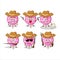 Cool cowboy pink lolipop love cartoon character with a cute hat