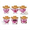 Cool cowboy pink love gift box cartoon character with a cute hat