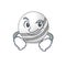 Cool cricket ball mascot character with Smirking face