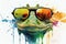 Cool Crocodile with Sunglasses - Graphic Art Illustration Colorful Art