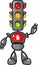 cool and cute character traffic light robot