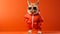 Cool cute easter bunny, rabbit with sunglasses and jogging suit with rabbit ears