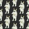 Cool cute monster seamless pattern on black background. Wolf. Vector illustration