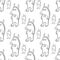 Cool cute monster seamless pattern on white background. Wolf. Vector illustration