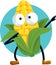 Cool Dabbing Corn Mascot Vector Cartoon Design