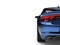 Cool dark metallic blue modern fast car - back view cut shot