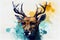 Cool Deer with Sunglasses and Graphic Art Illustration