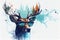 Cool Deer with Sunglasses and Graphic Art Illustration