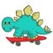 Cool dinosaur, dino. Cartoon mascot for children, kids clothing. Fashionable illustration for t-shirt designs