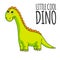 Cool dinosaur, dino. Cartoon mascot for children, kids clothing. Fashionable illustration for t-shirt designs