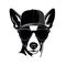 Cool Dog Eyeglasses Isolated, Funny Dogs for Print, AI Generative Illustration