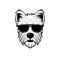 Cool Dog Eyeglasses Isolated, Funny West Highland White Terrier, AI Generative Illustration