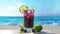 Cool Down with a Blueberry Mojito, the Perfect Summer Refresher, Product Photo Mockup, Illustartion, HD Photorealistic -