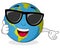 Cool Earth Character with Sunglasses