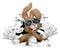 Cool Easter Bunny Rabbit in Shades Breaking Wall