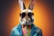 cool easter bunny with sunglasses AI generated