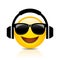 Cool emoji with headphones