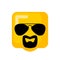 Cool Emoji With sunglasses and goatee beard. vector illustration