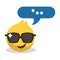 Cool emoticon, Writing message background