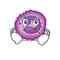 Cool eosinophil cell mascot character with Smirking face