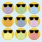 Cool face mask wearing emoji mask changing colour