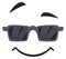 Cool face in sunglasses. Comic expression. Cartoon emoji
