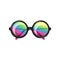 Cool fashionable youth glasses of an unusual form with color glasses and a frame