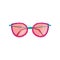 Cool fashionable youth glasses of an unusual form with color glasses and a frame