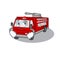 Cool fire truck mascot character with Smirking face